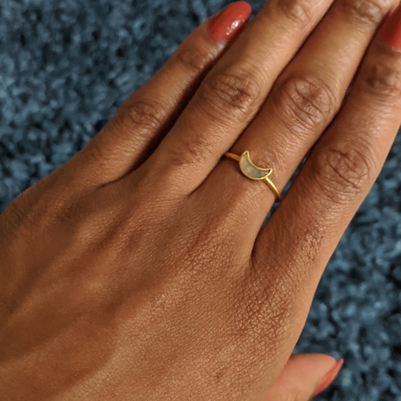 NWT Madewell Crescent Moon Ring Size 8 - Picture 5 of 11
